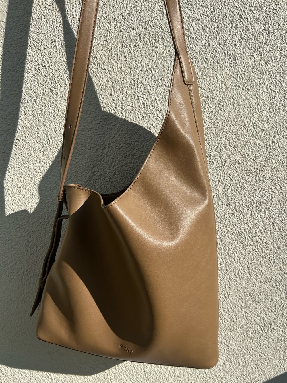 BCBG  Asymmetric Hobo Ginger Soft Leather Shoulder Bag